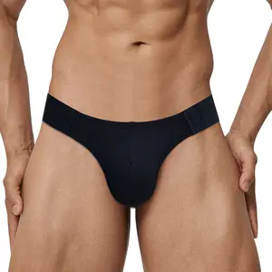 Sexy Trendy Men's Underwear High Fork Triangle Pants Comfortable Thread Cotton HighElastic Relief Pattern Design Elastic Belt Bull Horn Triangle Pant
