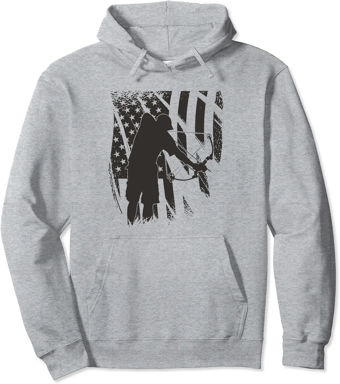 Man Bowfishing American Flag Cool Fishing Graphic Pullover Hoodie - Latellestcha Shop 38B0CHKLBR3Z