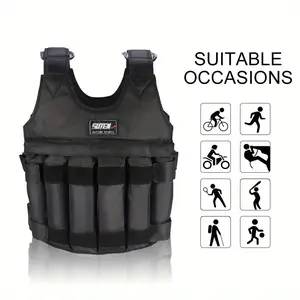 50kg/110LB Adjustable Foam Weighted Vest for Men and Women - Ultimate Sport Training Workout Companion - Black Boxing Jacket with Comfortable Fit and Breathable Design