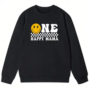 Family Party Matching Shirts – One Happy Mama Long Sleeve Sweatshirt for Moms
