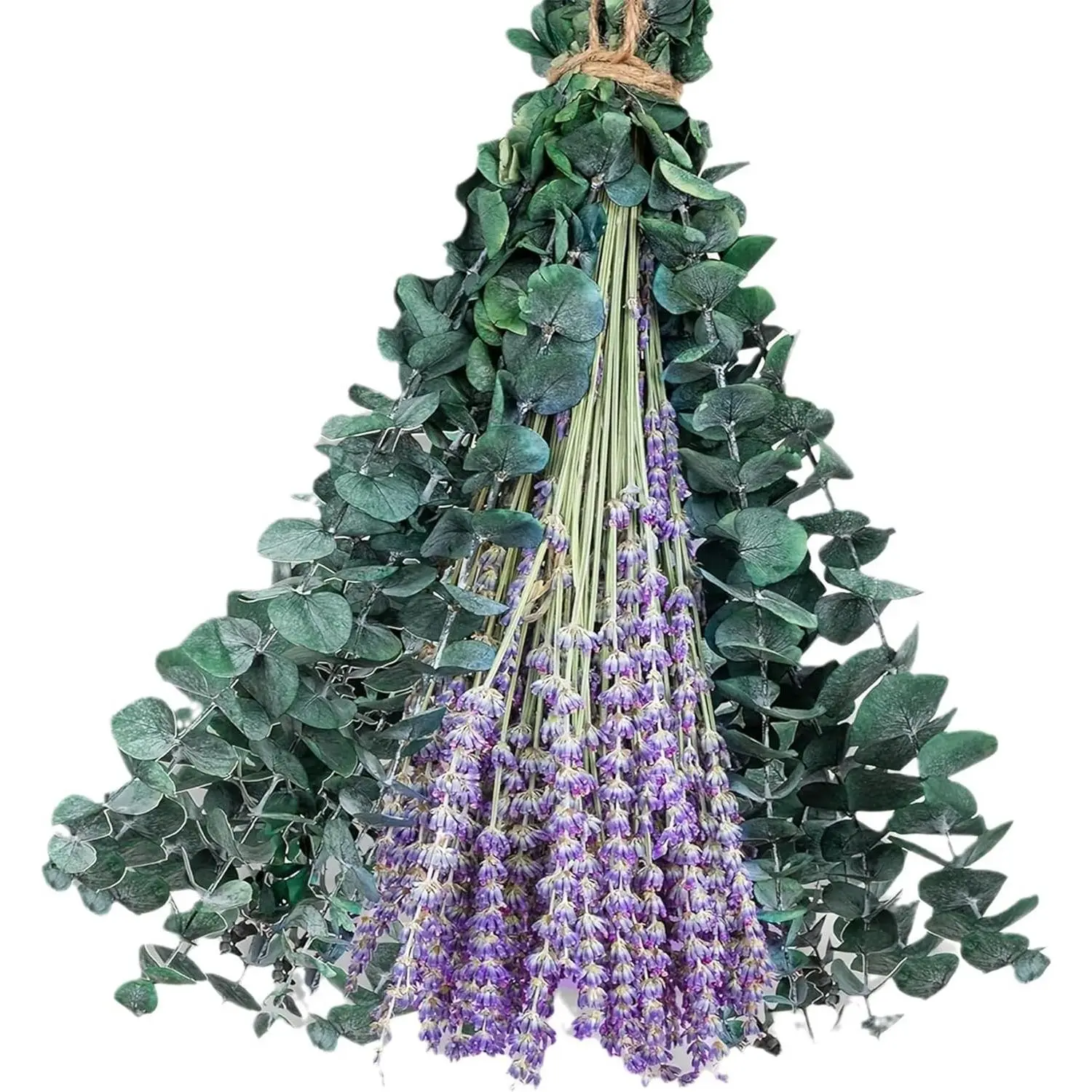 Mix Dried Eucalyptus Stems & Lavender Bundle for Shower,110 Pcs 17"Natural Real Preserved Eucalyptus Leaves Greenery, Lavender for Hanging Shower Plants, Flower Arrangements, Vase Decor