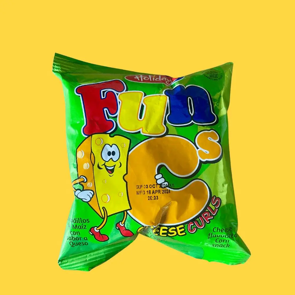 Holiday Fun C Cheese Curls, Cheese-Flavored Corn Snack 25g