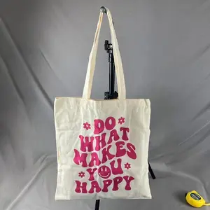 2026 Export Minimal Letter Canvas Tote Bag, Large Capacity Fresh Ins Shopping Bag for Students Spring Summer Daily Use