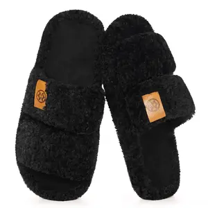 Women's Cozy Slippers Slip On Open Toe House Slippers for Women Indoor Arch Support Anti-slip Shoes Lightweight Winter House Bedroom Shoes