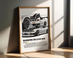 Nissan Silvia S15 Drift Car Poster - JDM Sports Coupe Wall Art