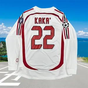 06-07 Season Away White Kaka #22 Long-Sleeve Soccer Jersey