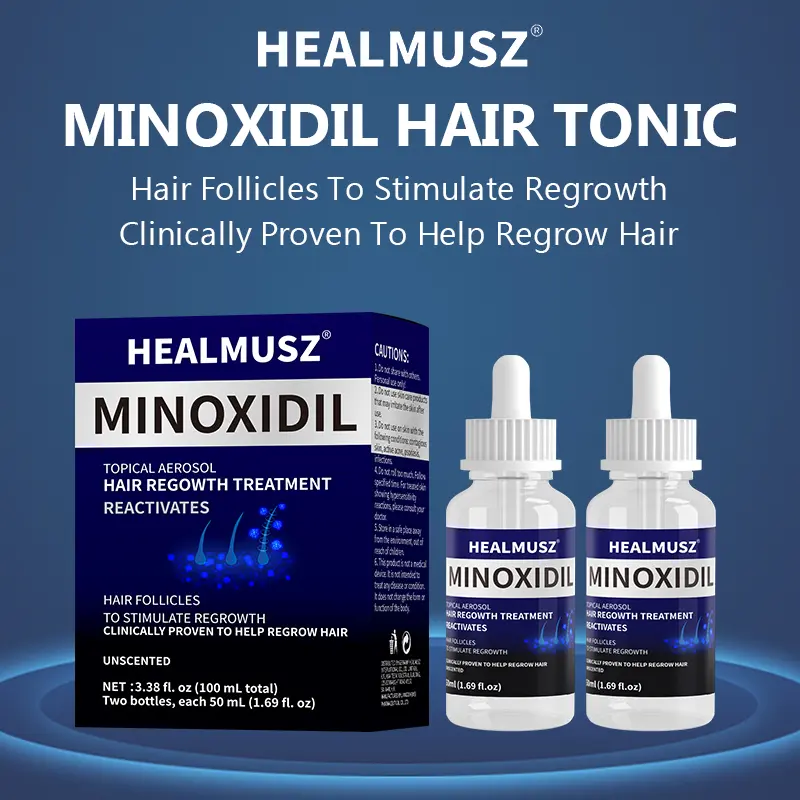 TikTok Viral 5% Minoxidil Hair Growth Treatment for Men & Women – Clinically Proven, Doctor Recommended, FDA Approved – Stop Thinning, Block Hair Loss, Boost Density Fast – Extra Strength Biotin Formula – 2 Bottles 100ml Unscented