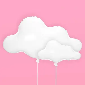 White Cloud Balloons - 4 Pc | Birthday Party DecorationsCloud Nine Bachelorette BackdropCute Baby Shower DecorPreppy Bday SuppliesFun Photo Booth