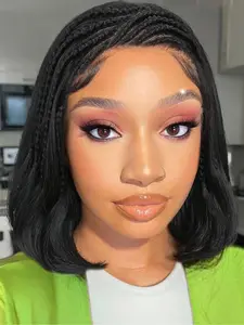 Women's Short Straight Hair Wig, Lightweight Synthetic Fiber Lace Front Bob Wig, Daily Use Party Role Play, Lace Frontal