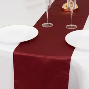 Lamour Satin 12"x108" Table Runner Burgundy - Smooth & Lustrous Finish