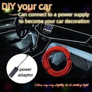 Neon Glowing El Light String (RED) 1pcs, Perfect for Parties, Coachella Music Festival, Clubs, Festivals, Birthdays, Weddings Decorations