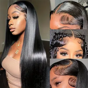 Cynosure 13x6 Lace Frontal Straight Wigs 220% Density HD Lace Skin Melted Brazilian Straight Human Hair Wigs Glueless Ready to Wear Wigs For Women