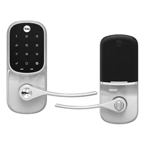 Yale Real Living YRL226NR619 Standalone Assure Lever Touchscreen Keyed Entry Lock, Satin Nickel
