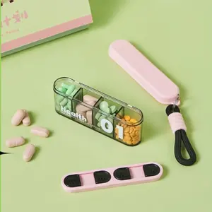 Portable Medicine Box, Small Daily Pill Organizer, Mini Drug Storage Case, Seven-Day Compartment, Three Meals Per Day, Healthcare, Vitamin Organizer