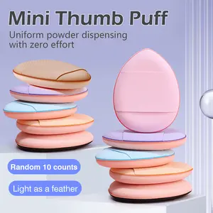 10 Counts Thumb puffbrush, random color. Mini makeup eggs do not hold makeup. Easy to clean and reusable for long-term use