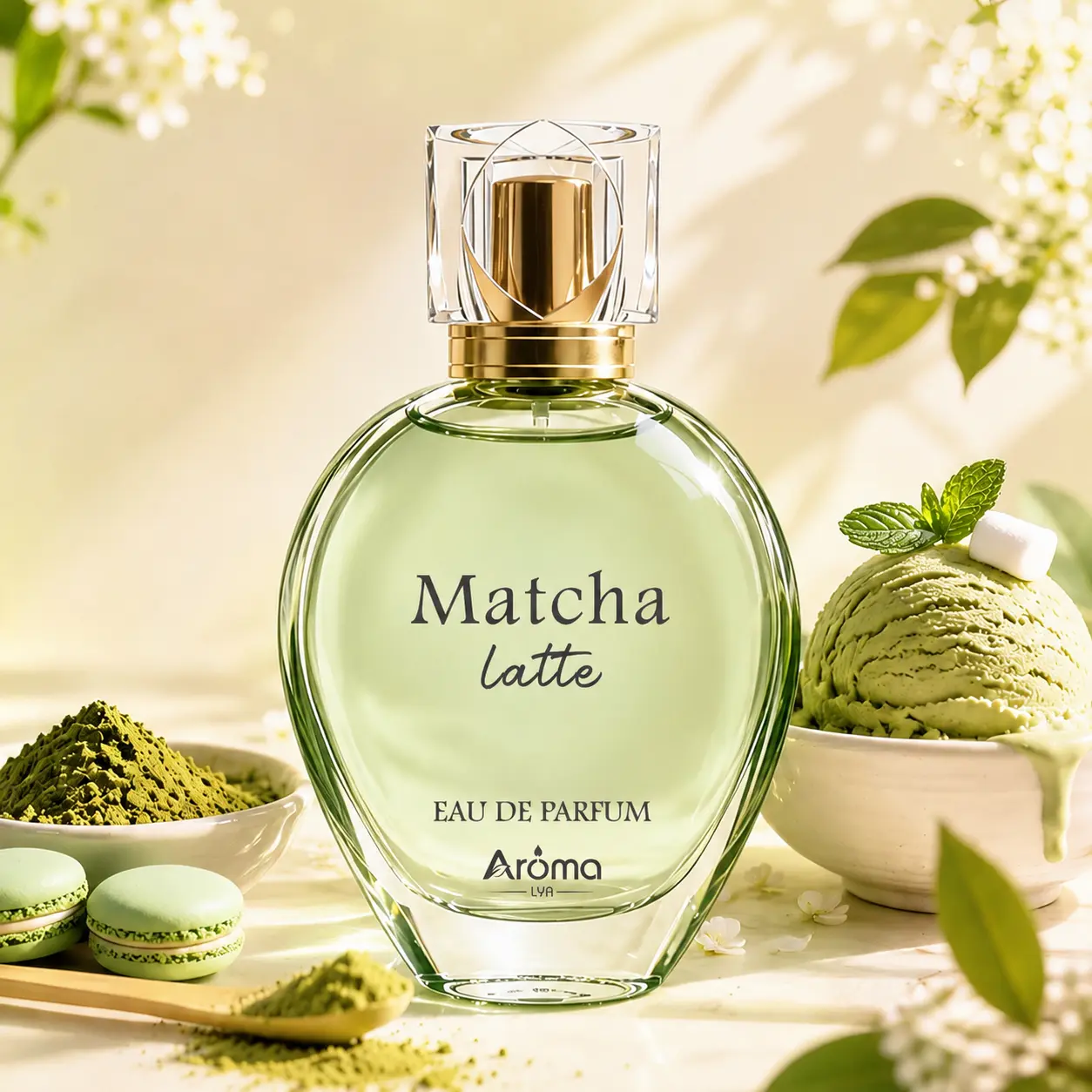 Matcha Latte Eau de Parfum 100ml | Matcha, Green Tea, Vanilla Gourmet tune, Long-Lasting Fragrance for Daily Use, Vacation, Party, Halloween