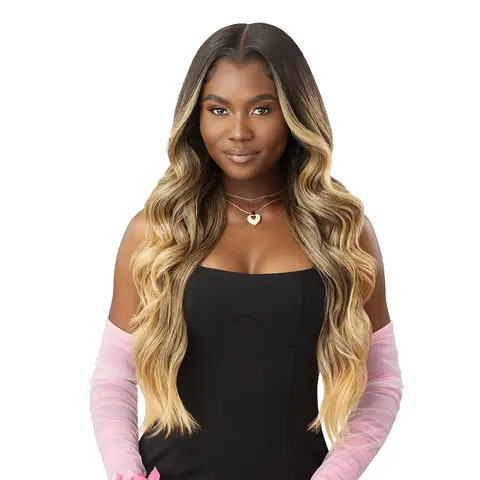 Outre 13x6 HD Lace Frontal Synthetic Wig - Glueless, Fully Hand-Tied, Perfect Hairline, Gentle Soft Lace, Adjustable Band, Quick to Wear, True Frontal Peak 705, Unisex, Heat Resistant, Loose Wave Glueless Wig
