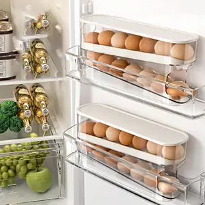 Refrigerator Egg Rack, Automatic Rolling Refrigerator Egg Storage Rack, Space-Saving Egg Dispenser, Egg Dispenser, Suitable for Refrigerator Storage, Household Egg Rack.