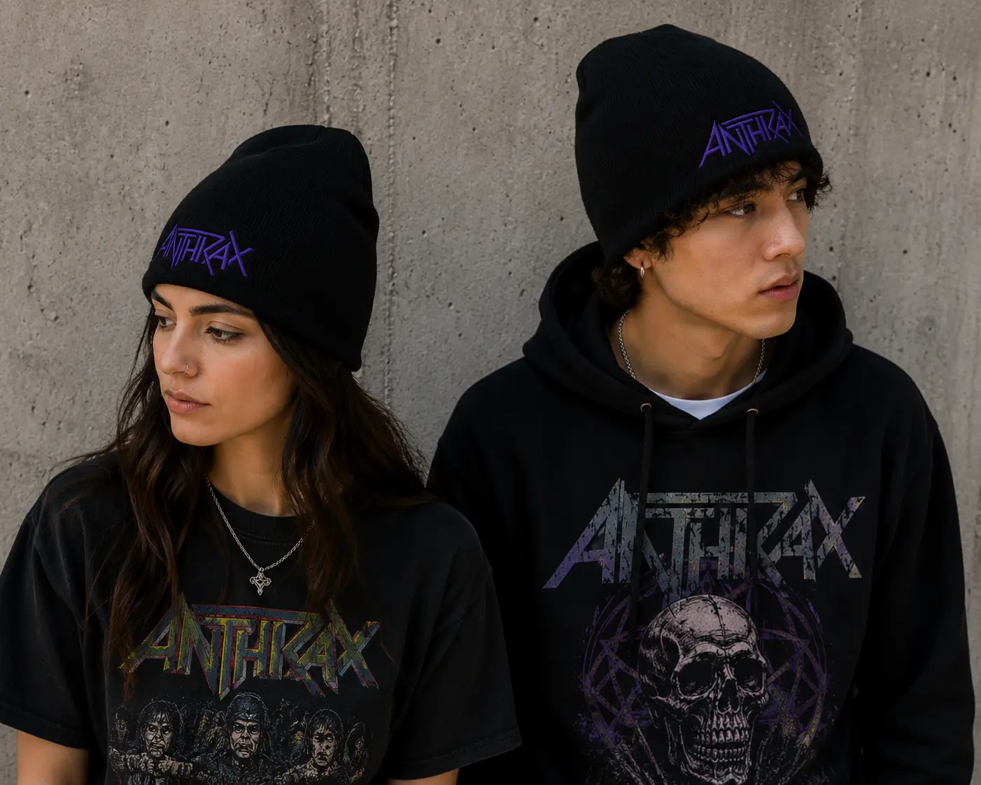 Unisex Anthrax Logo Beanie Hat, Black Fashion Accessory