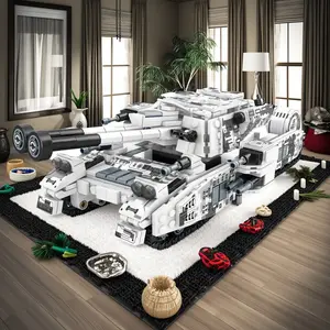 766pcs Military Theme 6-In-1 Dual Cannon Tank Model Kit, Interlocking Abs Blocks, Educational Fun Assembly Toy, Ideal Gift for Boys Aged 6+