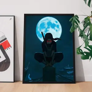 [Sale Up To 50%][No frame, Free Ship] Itachi ANBU Silhouette Poster – Dark Ninja, Naruto Wall Art (No Framed)