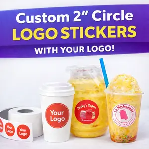 2” Circle Glossy Paper Custom Labels Stickers for Packaging, Branding & Small Business Products