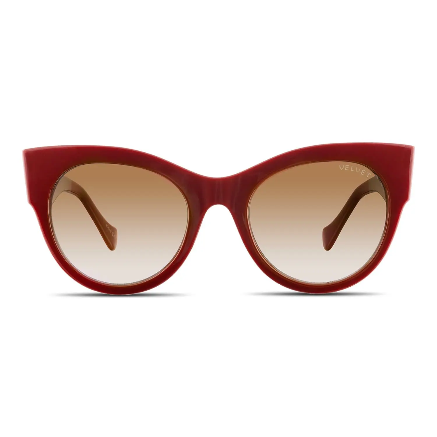 Velvet Eyewear Chelsea Stylish Red Cat Eye Sunglasses V738RD26 Modern Trendy Fashionable Sunglasses with Rose Brown Fade Lenses & 100% UV Protection