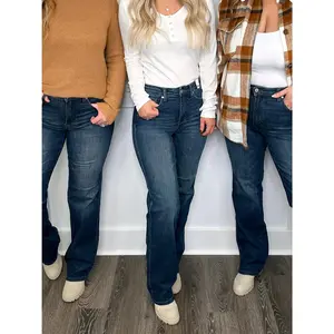 Judy Blue Hazel Tummy Control Mid Rise Straight Leg Dark Wash Jeans - 2 options!