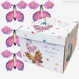 Indoor Recreation Surprise Flying Butterfly Explosion Gift Box - Multi-Functional Card/Cake Holder, Ideal for Holidays, Christmas, Festive Gifting to Loved Ones