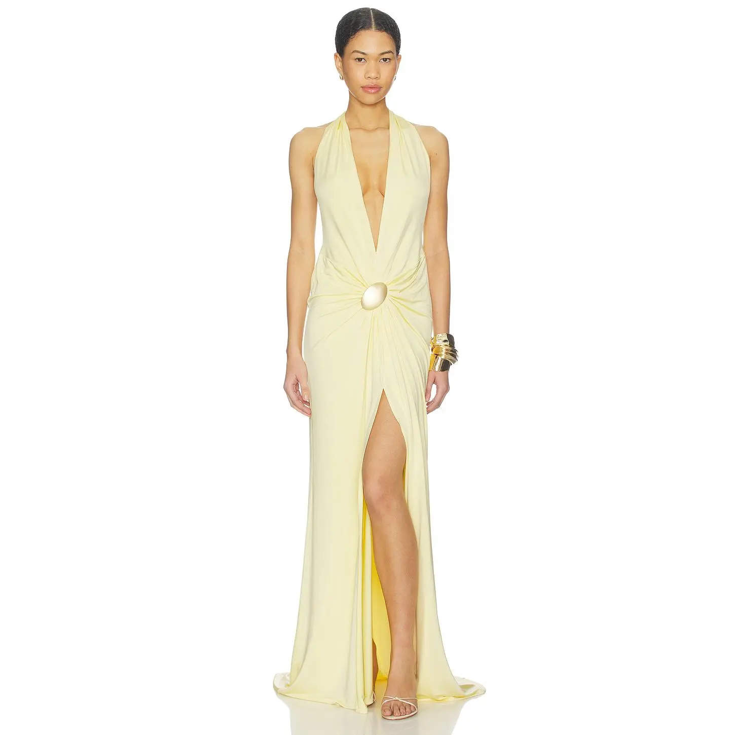 NBD Juhi Gown in Butter Yellow
