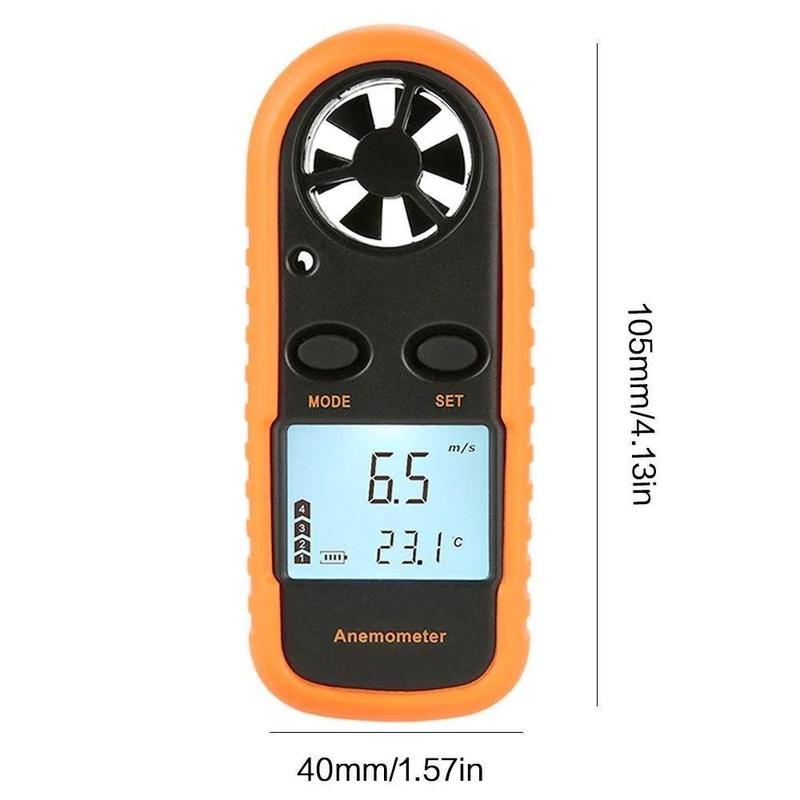 Professional Digital Anemometer Thermometer: High-Precision Portable Wind Speed Meter, Waterproof & Shockproof with LCD Backlight, Fast Measurement 0-30m/s & -10 to 45°C, Multi-Function Tool for Engineers, Electricians, Indoor & Outdoor Use