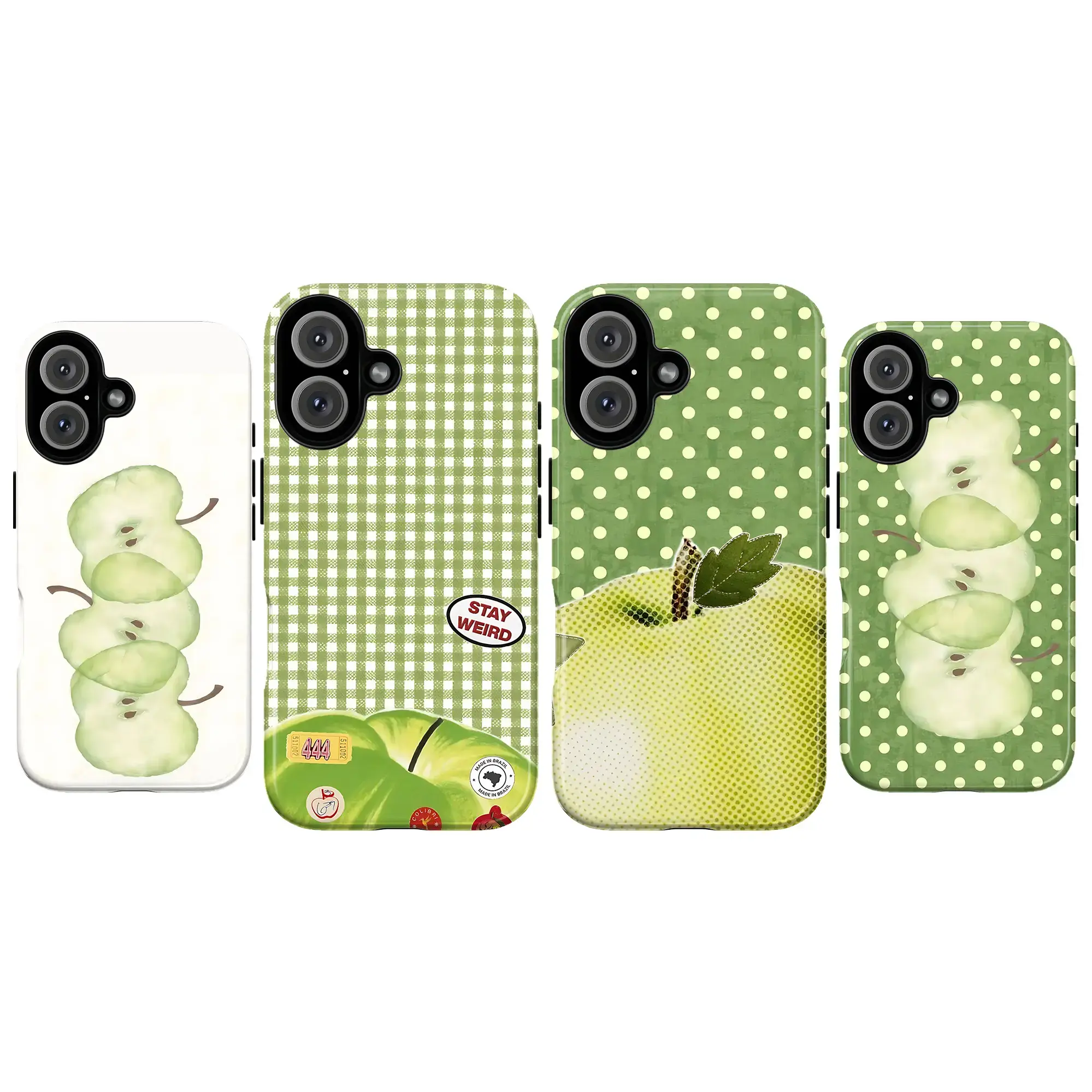 Green Apple Phone Case – Cute Fruit Aesthetic Apple Pattern Art Cover for iPhone 17 16 15 14 13 12 11 Pro Max | Fresh Summer Fruit Lover Gift Farmer Market Vibe Clean Girl Core Maximalist Graphic Premium Impact Resistance Armor