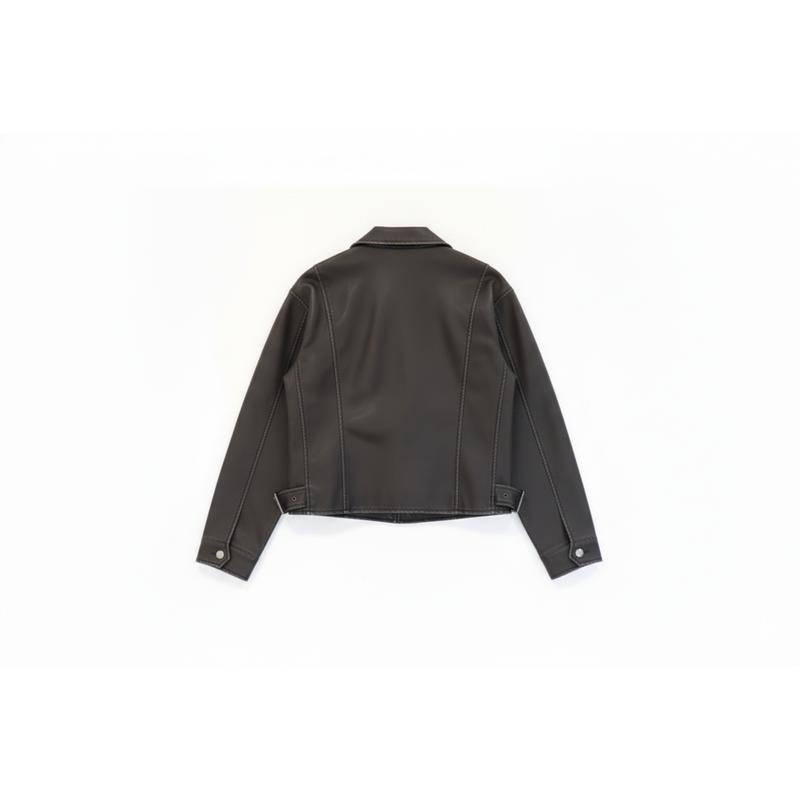 Grey Faux Leather Jacket