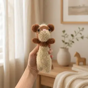 Handmade Crochet Ferret Amigurumi, Knitted Yarn Toy for Ferret Lovers, DIY Craft Gift for Toys & Hobbies Enthusiasts