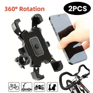 2PCs 360 ° rotatable & adjustable bike/motorcycle phone mount-shockproof, anti-slip holder for phone, -durable ABS material