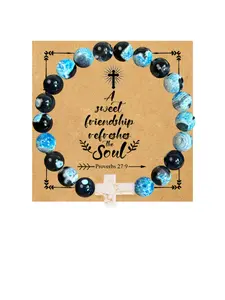 1PC Christmas Gift for Christian Friends, Unique Cross Bracelet for Women/Men Friend, Christian Religious Gift for Baptism, Christmas, Birthday, Confirmation - with Friendship Card