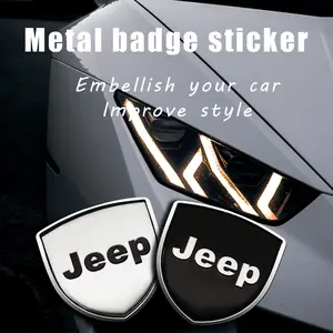3D Metal Shield Emblem Decal Car Sticker Vehicle Exterior Decoration, Fits Jeep Grand Cherokee Wrangler Jk Gladiator Compass Renegade Patriot Liberty
