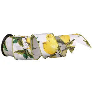 4" x 10 Yards Lemon & Leaf Ribbon by Valerie