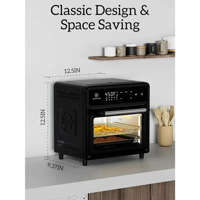 12.6 QT  Fryer Toaster Oven Combo, 10-in-1 Convection Oven with Digital Touch Screen, Stainless Steel for Baking, Roasting &