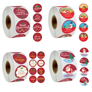 500pcs Merry Christmas Stickers Xmas Tree Snowman Paper Label DIY Gift Baking Package Envelope Sticker 2025 New Year Decoration Ornaments