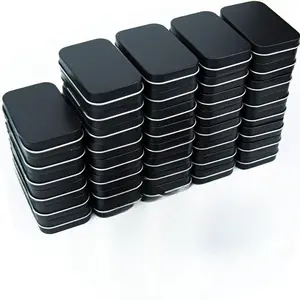 Metal Rectangular Storage Tin Box, 12pcs/set Mini Portable Empty Hinged Tin, Small Storage Container & Home Organizer for Drawing Pin Candies Jewelry Crafts