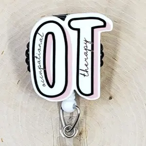 Occupational Therapy Retractable ID Badge Reel | Therapist OT PT Rehab | Teacher Nurse MD Doctor Medical Hospital Healthcare Badge Holder