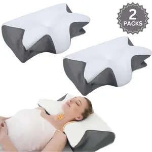 Memory Foam Neck Pillow, Neck & Shoulder Relax Pillow, Soft Comfortable Pillow for Side Back Stomach Sleepers