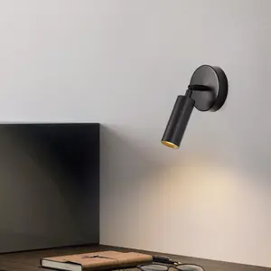1 Pcs Modern Spotlight Wall Lamp, LED Electrical Wiring, Black/White Color Options, 3000K Warm Light For Bedroom, Hallway, Cafe, Bars & Entrances, Indoor Decorative Spotlight Wall Lamp