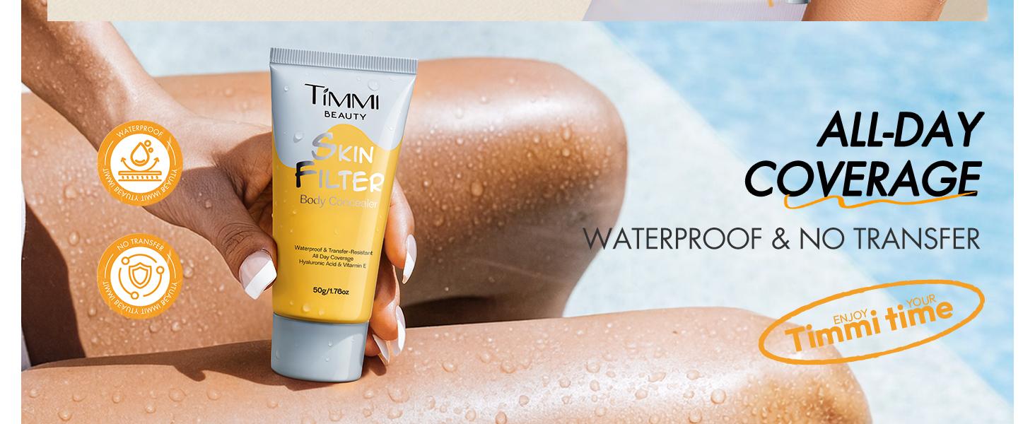 Skin Filter Body Concealer, Waterproof & Transfer-Resistant, All Day Coverage, Hyaluronic Acid & Vitamin E, Flawless Makeup for Scars, Spots, Veins & Tattoos