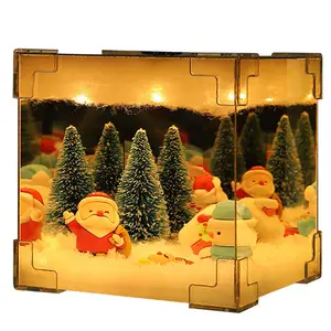 DIY Magic Cube Christmas Night Light, 1 Count USB Powered Handmade Cube Mirror Lamp, Table Lamp Decor, Creative Gift Ideal for Friend