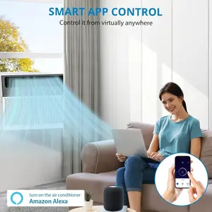 Gaomon 6000 BTU U-Shaped Window Air Conditioner, Smart Wi-Fi Remote Control Window AC Units, 6-Mode Ultra-Quiet WiFi Aircon Cooler, Cools Up to 269 Sq Ft, Energy-Efficient with Washable Filter for Home, Office