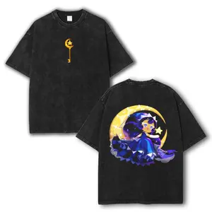 valentine shirts Moonlight Cookie Run Kingdom Washed 2 sided printed T-Shirt, anime manga game merch Design Japanese Art Printed Menswear Tops shirts men trendy game day Casual Cotton casual unisex apparel fan gift shirt cotton t-shirt gift