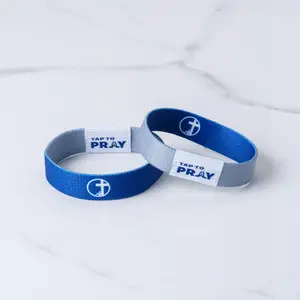 Tap To Pray® Wristband – Navy & Grey