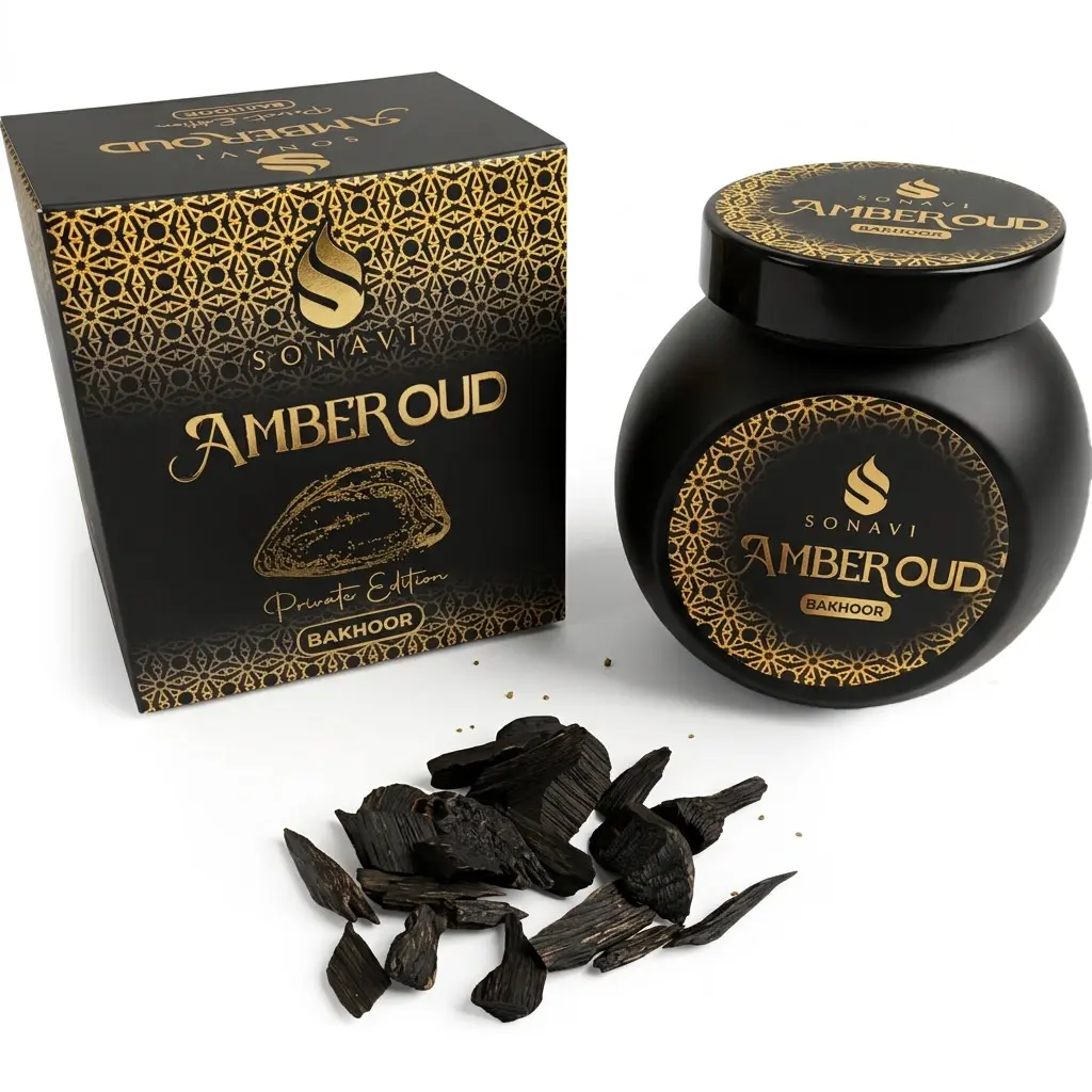 Amber Oud Bakhoor Incense Chips — Sonavi 40g Warm Sensual Resin Blend